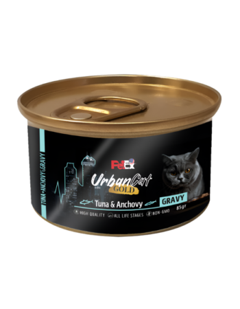 שימורים לחתול אורבן קט ברוטב טונה ואנשובי 70 גר'