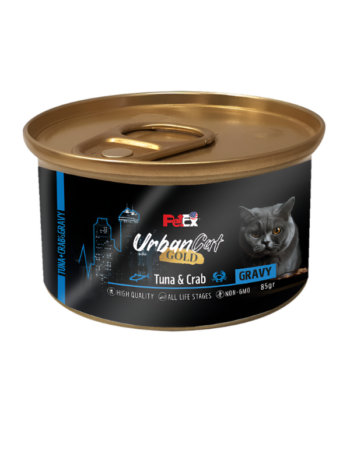 שימורים לחתול אורבן קט ברוטב טונה וסרטן 70 גר'