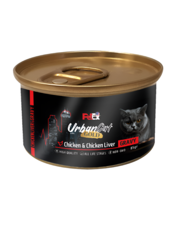 שימורים לחתול אורבן קט ברוטב עוף 70 גר'