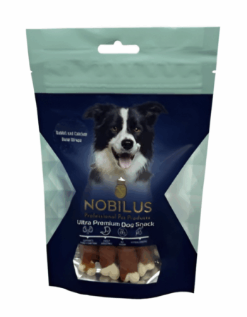 נובילוס עצמות סידן במעטפת ארנבת חטיף לכלב 80 גר'