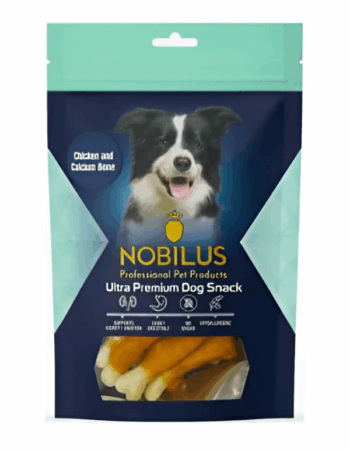 נובילוס עצמות סידן במעטפת עוף חטיף לכלב 80 גר'