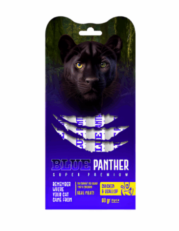 בלו פנתר שלוקים עוף וצדפות לגורים 60 גר'