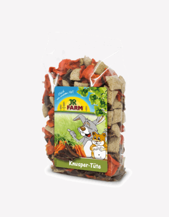 שקית חטיפים פריכים (שיבולת שועל וגזר) לארנב ולמכרסם - JR Farm