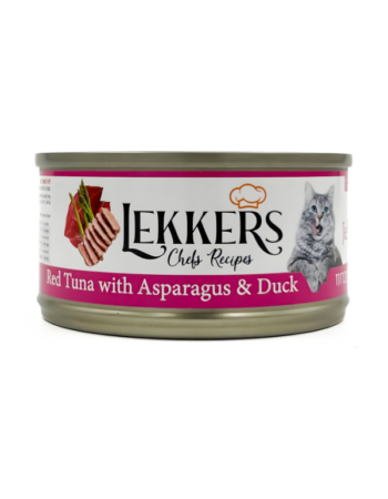 מעדן שימורים לקרס LEKKERS טונה אדומה ברווז ואספרגוס