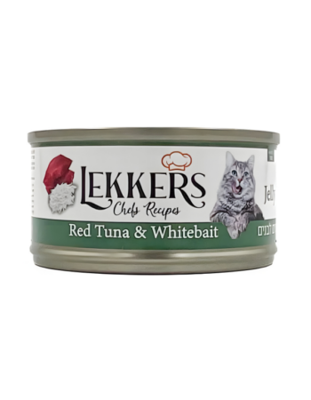 מעדן שימורים לקרס LEKKERS טונה אדומה ודגיגים לבנים