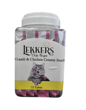 אריזת חיסכון 72 יחידות שלוקים לחתול LEKKERS בטעם כבש ועוף