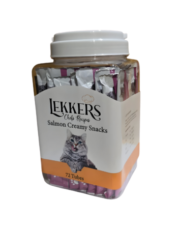 אריזת חיסכון 72 יחידות שלוקים לחתול LEKKERS בטעם סלמון