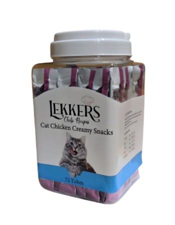 אריזת חיסכון 72 יחידות שלוקים לחתול LEKKERS בטעם עוף