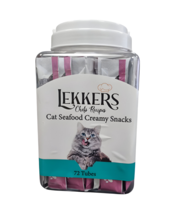 אריזת חיסכון 72 יחידות שלוקים לחתול LEKKERS בטעם פירות ים